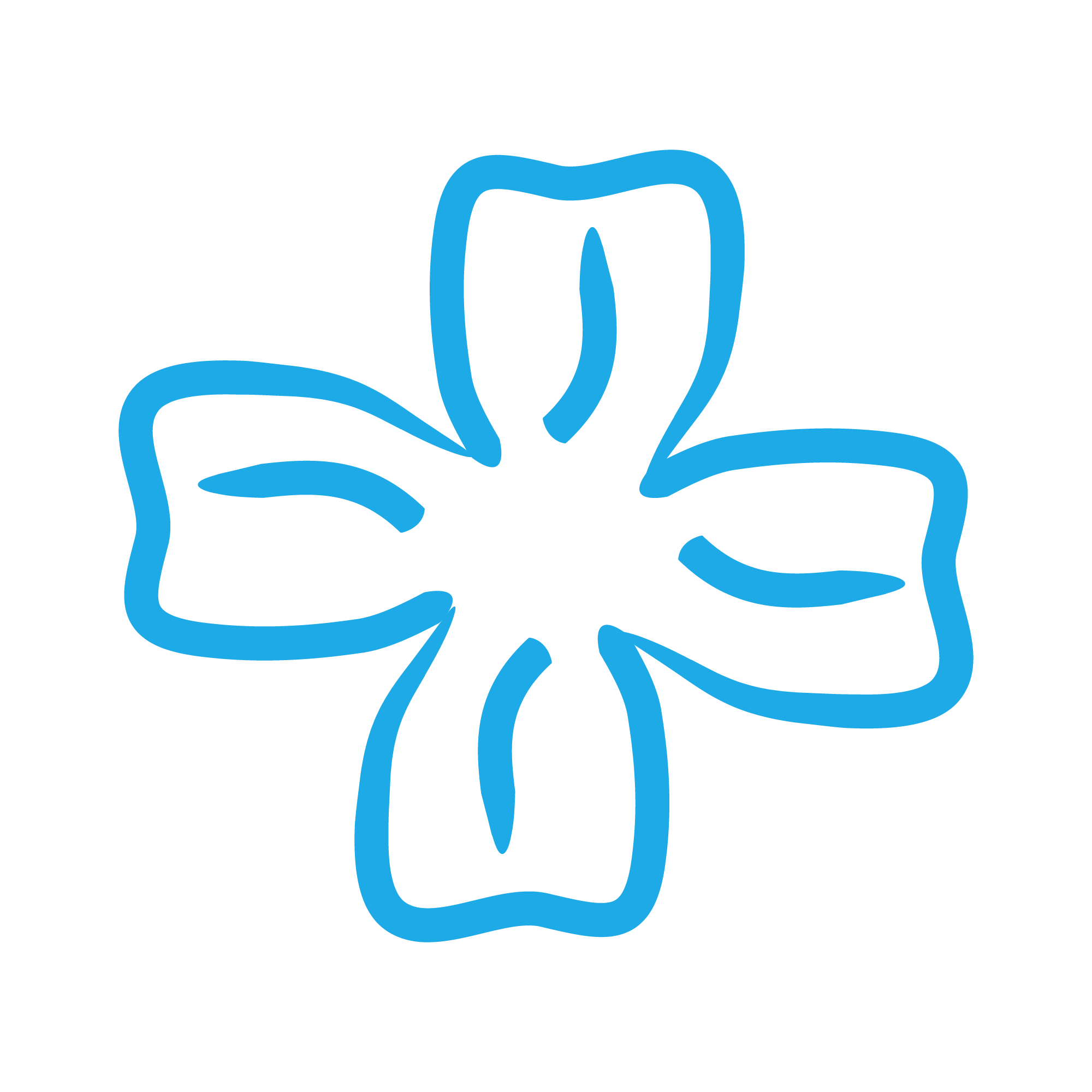 Kontur blaues Kleeblatt von dem Logo von Lichtblicke Bardenberg mit Petra Weis.